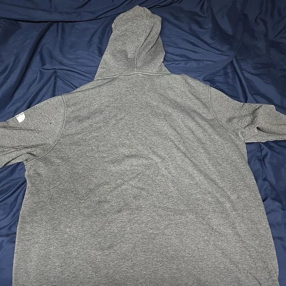 The North Face Hoodie Mens XL Gray Knit Pullover Sweatshirt Sleeve Logo Outdoor